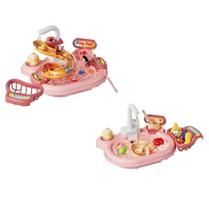 اسباب بازی سینک ظرفشویی و سرسره ماهی صورتی Dream Play Pool 2 in 1_اسباب بازی لوازم خانگی